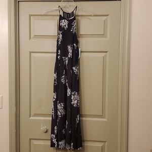 Abound black floral halter maxi dress